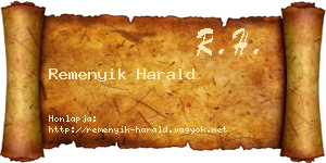 Remenyik Harald névjegykártya
